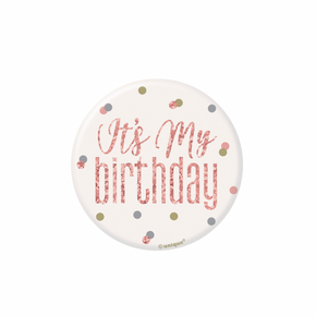 Glamorous 3-inch party badge for birthday person