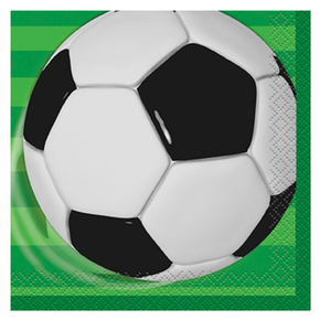 soccer ball small paper napkins 16-count