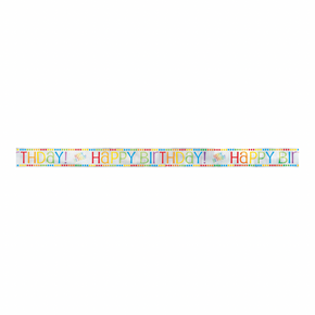 Colorful foil happy birthday banner