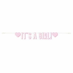 Gender reveal girl banner
