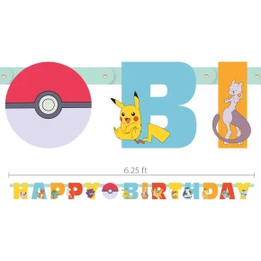Unique Pokémon Birthday Banner Party Decoration