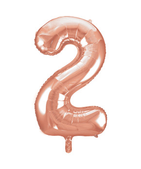 34" Giant Balloon Numeral Number 2 Rose Gold