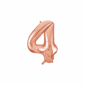 Rose gold number 4 balloon for elegant birthday décor