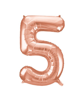 34-inch rose gold number 5 foil balloon for birthday decorations