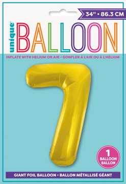 34" Balloon Number 7 Gold