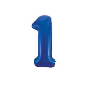 Bold blue number 1 balloon for celebration display