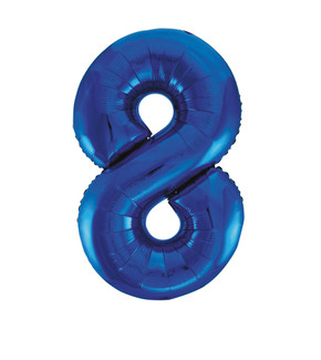 34" Giant Balloon Numeral Number 8 Blue