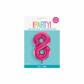 34” Hot Pink Number 8 Foil Balloon – 1ct