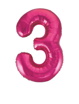 Giant Balloon Numeral number 3 Rose