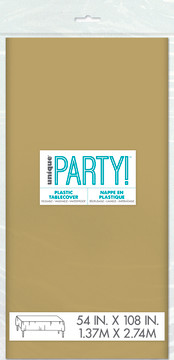 Gold tablecover folded to show smooth plastic material