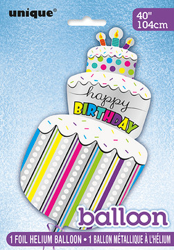 Happy Birthday Cake Balloon 40" (104 cm)