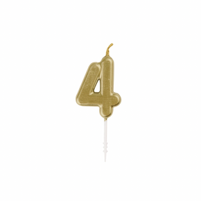 Decorative numeral four candle for birthday cake