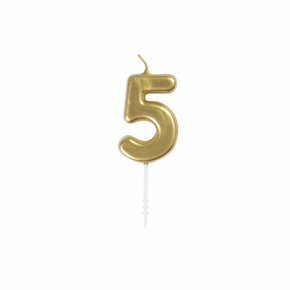 Gold Number 5 Birthday Candle (2in) – 1ct
