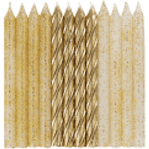 Pack of 24 gold birthday candles