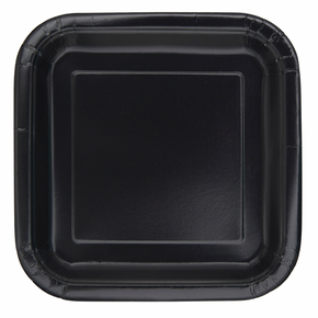Black Square Paper Plates – 6 7/8 in (16 ct)
