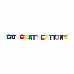 Hanging congratulations banner colorful letters