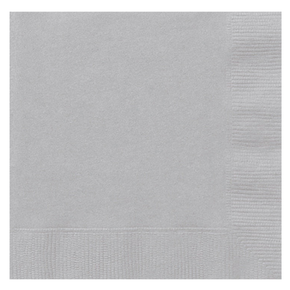 silver small paper napkins 20-count for party table setting