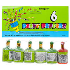 Unique 6 Party Poppers