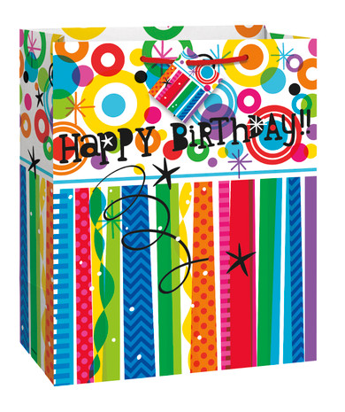 13" x 10.5" Rainbow Happy Birthday Large Gift Bag