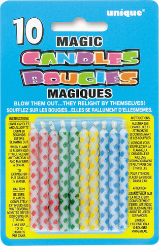 Magic Birthday Candles 10 2.25"