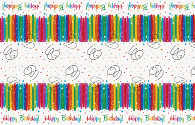 Happy Birthday colorful plastic tablecover 54 x 84 inches party tablecloth