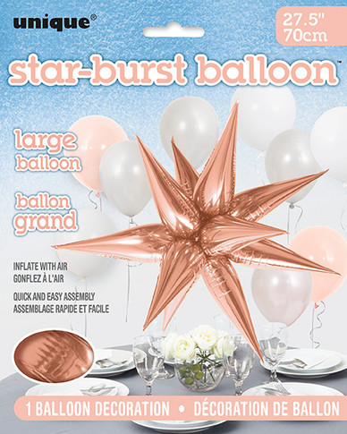 Star- Burst balloon  Rose Gold 27.5¨ x 70cm