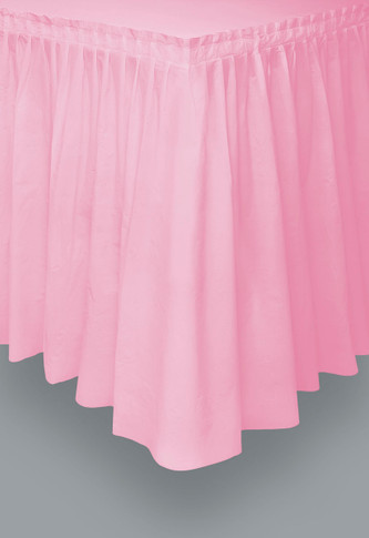 Lovely Pink Plastic Table Skirt 29 in x 14 Ft 73cm x 4.26m