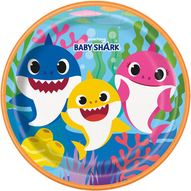 9" Pinkgfong Baby Shark Luncheon Plates 8ct