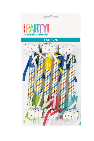 6 Multicolor Party Blowouts