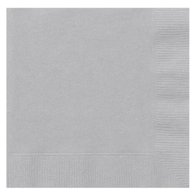 silver large paper napkins 20-count for party table setting