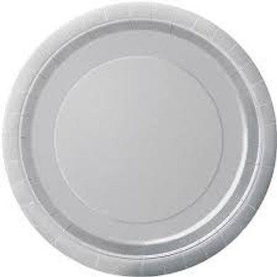 Unique 16 Karat Silver Color Round Plates 8 5/8 Inch 21.9cm