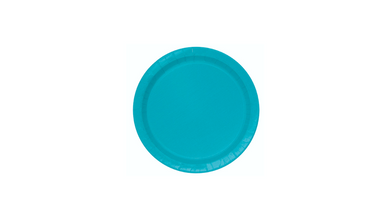 Caribbean Teal Paper Plate Round Small 20 ct. 6 3/4 in. 17.1 cm