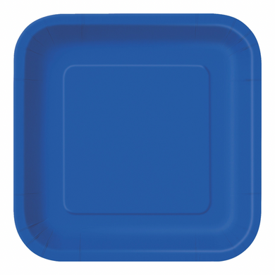 Royal blue square party dinner plate