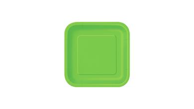 Lime Green Paper Plate Square Small