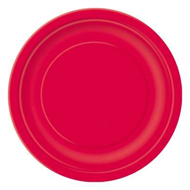 Small red disposable plate