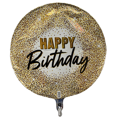 18" Birthday Gold Glitter Dots
