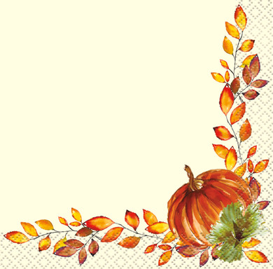 watercolor fall pumpkins cocktail napkins 16 count with autumn leaf design
