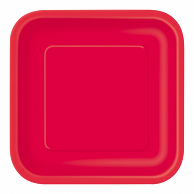 Red square party dinner plate