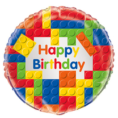 Building Blocks Happy Birthday Foil Balloon