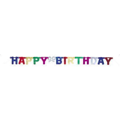 Banner HAPPY BIRTHDAY COLORS Length: 4 ft. (1.21m)