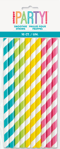 Party Flamingo Color Smoothie Straws 10 Ct. / UN