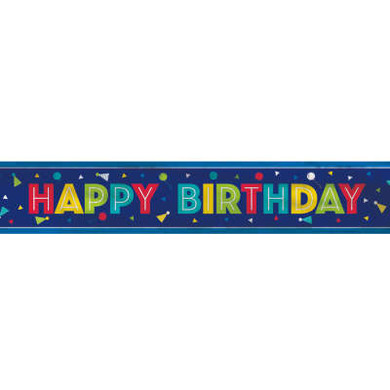 Foil Peppy Birthday Banner 12 ft