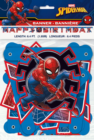 Marvel Spider-man Banner Happy Birthday length; 6.4 ft (1.95m)