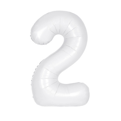 34" Balloon Number 2 White