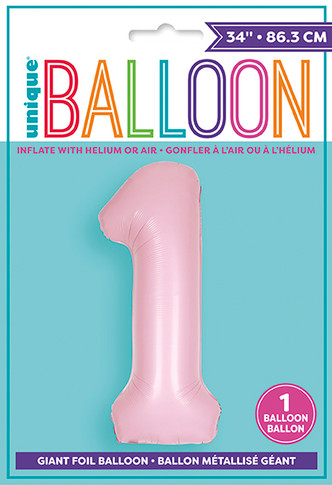34" Balloon Number 1 Pink