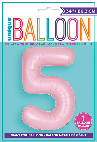 34" Balloon Number 5 Pink