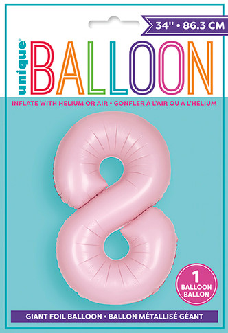 34" Balloon Number 8 Pink