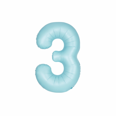 Gentle blue number 3 balloon for party backdrop