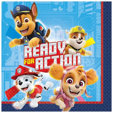 Beverage Napkins Serviettes Paw Patrol Adventures (16-2ply)24.7cm x 24.7 cm