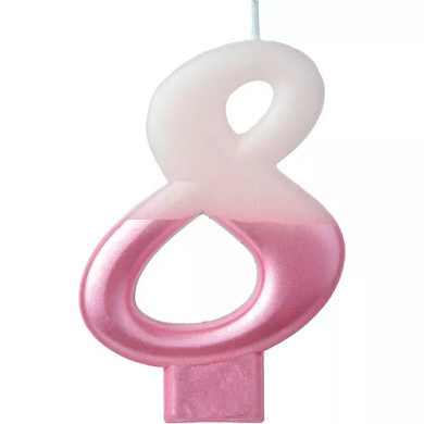 Birthday Candle Numeral ''8'' Pink